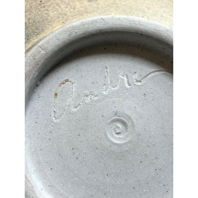 Signed Sculptural Studio Art Pottery Fruit Bowl / Hand Turned Ceramic Post Modern Decorative Centerpiece Bowl For Sale - Image 10 of 10