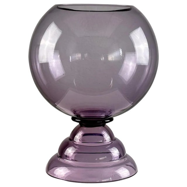 Vintage Glass Ball Vase attributed to Daum Nancy, 1970s For Sale