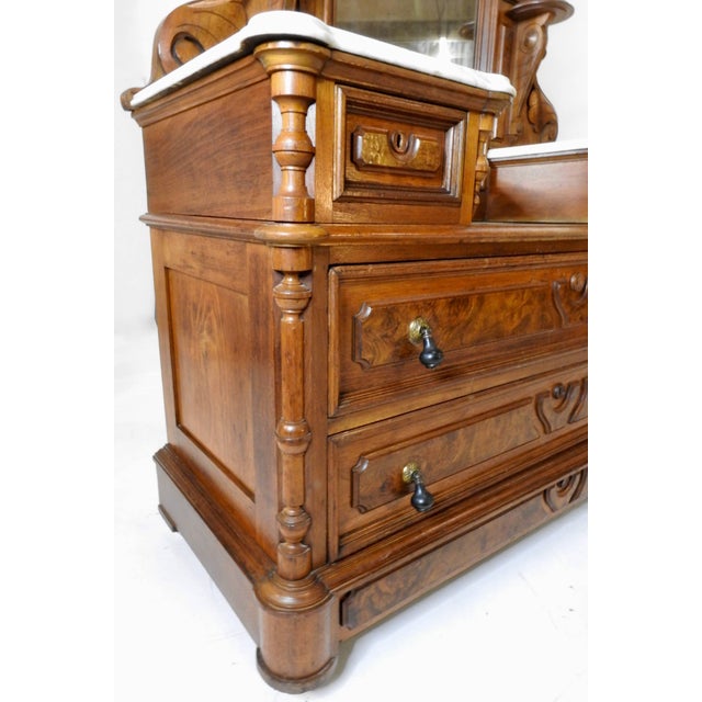 Victorian Gentleman's Dresser With Marble Tops For Sale In Nashville - Image 6 of 11