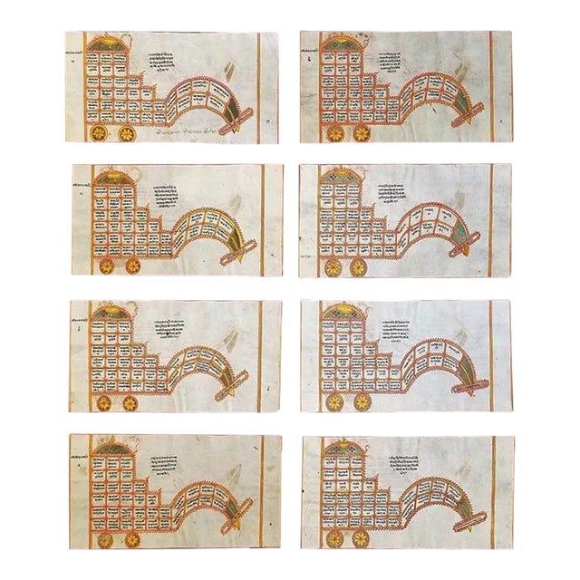 17c Set of 8 Paintings From a Yantra For Sale