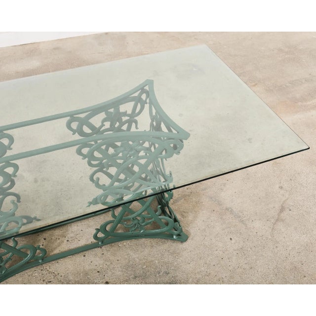 Metal Brown Jordan Smithsonian Day Lily Garden Dining Table For Sale - Image 7 of 12