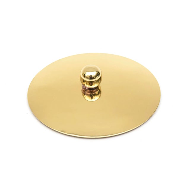 Brass Vintage Brass Fluted Box With Ball Top MId Century Modern Desk Accessory, 1950's For Sale - Image 8 of 11
