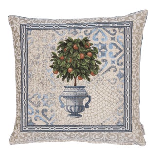 Orange Tree Woven Cushion With Feather Filler - 42x42cm (17"x17") For Sale