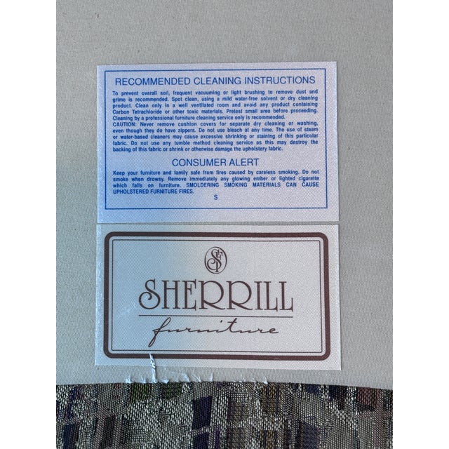 Sherrill Sofa Chaise Amoeba Shaped One Arm With Accent Pillows For Sale - Image 9 of 16