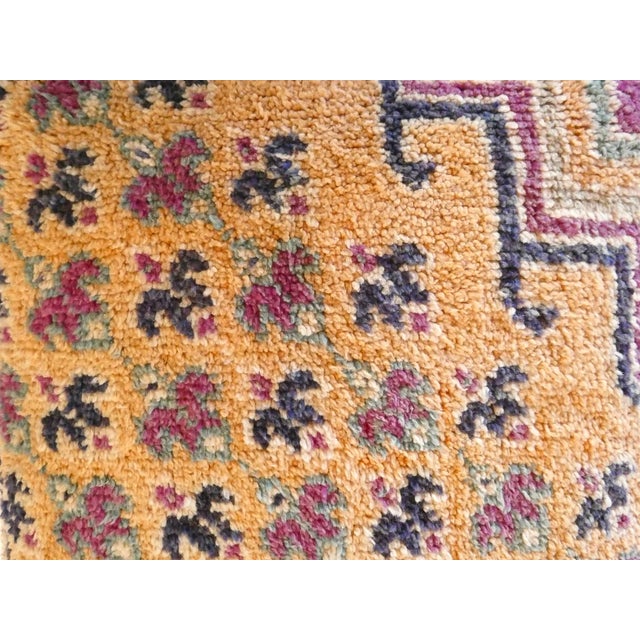 Abstract Midcentury Boujad Wool Floor Pouf For Sale - Image 3 of 6