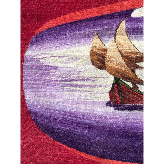 Mid-Century Modern Hand Woven Tapestry, 1960s For Sale - Image 3 of 17