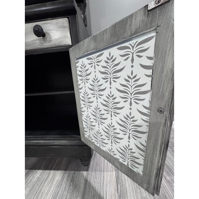 Dark Gray Late 20th Century Ethan Allen Refined Rustic Buffet & Hutch For Sale - Image 8 of 16