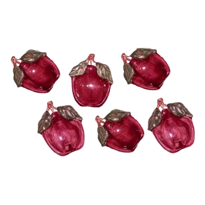 Franciscan Apple Pattern Tea Bag Holders/Butter Pats - Set of 7