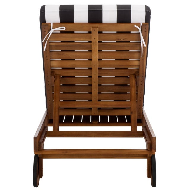 Mid-Century Modern Newport Chaise Lounge, Black Stripe For Sale - Image 3 of 13