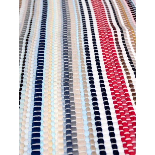 Vintage Striped Rag Rug For Sale - Image 6 of 9