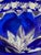 Mid 20th Century Czech Bohemian Cobalt Blue Cut to Clear Crystal Centerpiece Bowl For Sale - Image 14 of 18