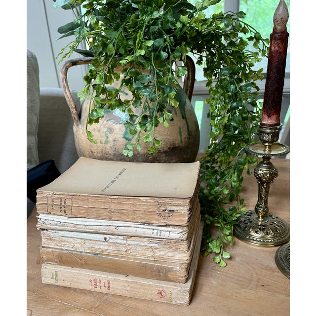 Contemporary Antique Early 1900s French Unbound Library Books - Set of 5 For Sale - Image 3 of 8