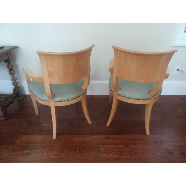 Vintage Biedermeier Style Chairs With Leather Seats For Sale - Image 9 of 9