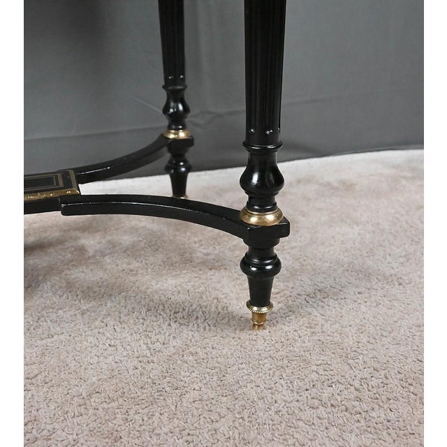Late 19th Century Napoleon III Blackened Wood Worktable For Sale - Image 10 of 18