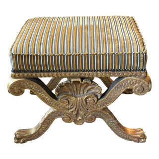 Regency Style Charles Pollock for William Switzer Kent Giltwood Bench For Sale
