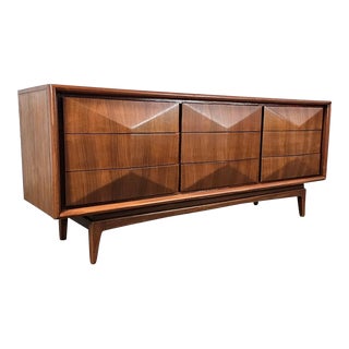 1960s Mid Century Diamond Credenza Dresser by Harvey Probber For Sale