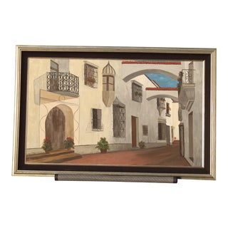 Mediterranean Cityscape Original Painting For Sale