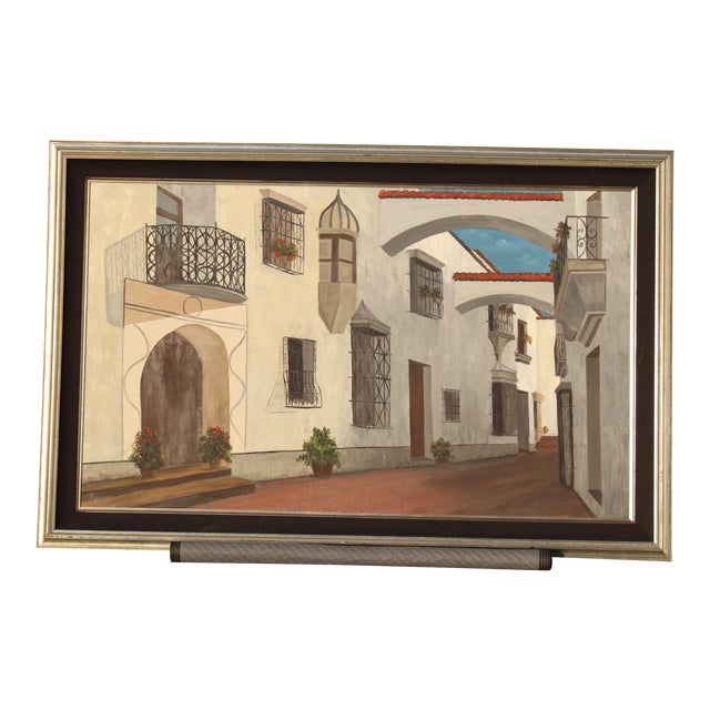 Mediterranean Cityscape Original Painting For Sale