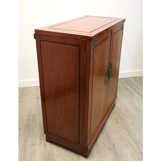 1960s George Zee Teak and Brass Flip-Top Cocktail Bar Cabinet For Sale - Image 10 of 16