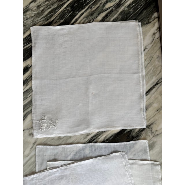Pomegranate Motif Fine Cotton Linen Napkins - Set of 8 For Sale - Image 10 of 15