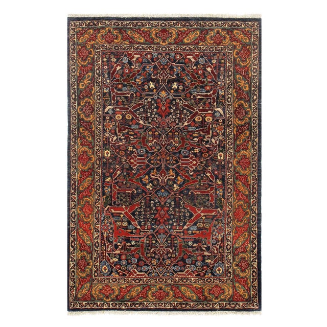 Pasargad Navy Fine Persian Bidjar - 4' X 6' For Sale - Image 4 of 5