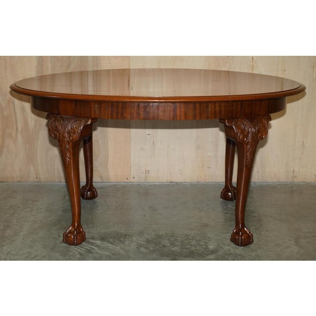 English Dining Table in Hand Carved Walnut with Claw & Ball Feet, 1920s For Sale - Image 18 of 18