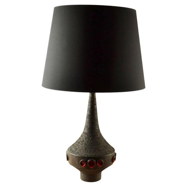 Studio Art Ceramic Table Lamp attributed to Rogier Vande Weghe for Perignem, 1960s For Sale - Image 9 of 9