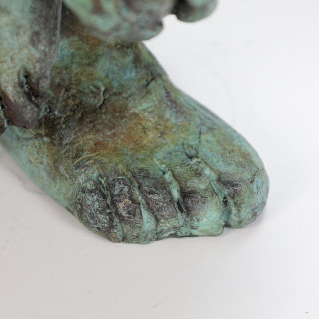 Green Dutch Artist, Figurative Bronze Sculpture, 1970s, Bronze For Sale - Image 8 of 10
