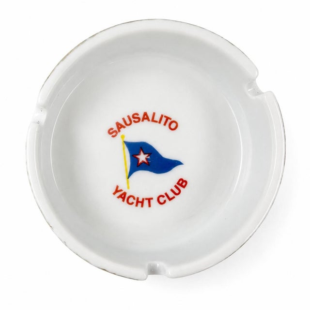 Ceramic Vintage Sausalito Yacht Club California Nautical Porcelain Ashtray Dish For Sale - Image 7 of 12