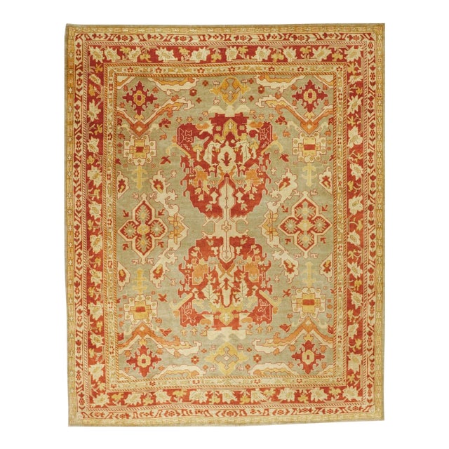 Hand Knotted Turkish Oushak Rug, 9’7” X 12’ Chairish
