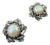 1950s Art Deco Costume Jewelry Silver Plated Metal Italian Clip-on Earrings For Sale