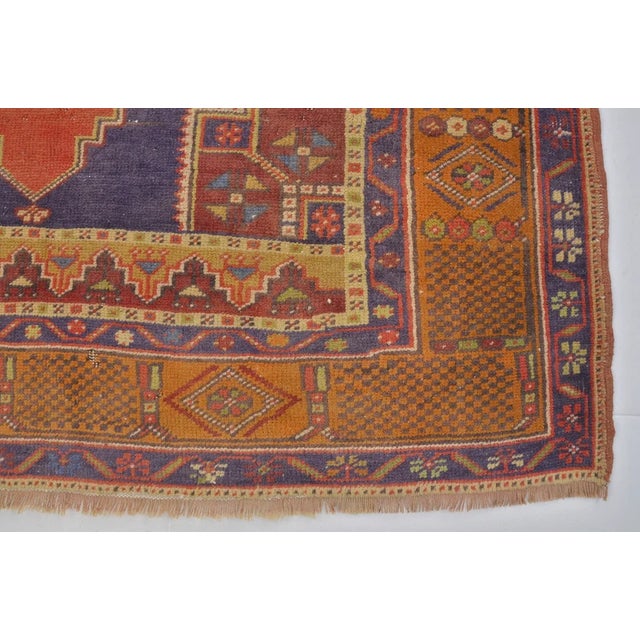 Handmade wool carpet in Turkish Anatolia , Vintage Oushak Rug,Turkish Vintage Anatolian Rug, Handmade wool Rug . One Of...