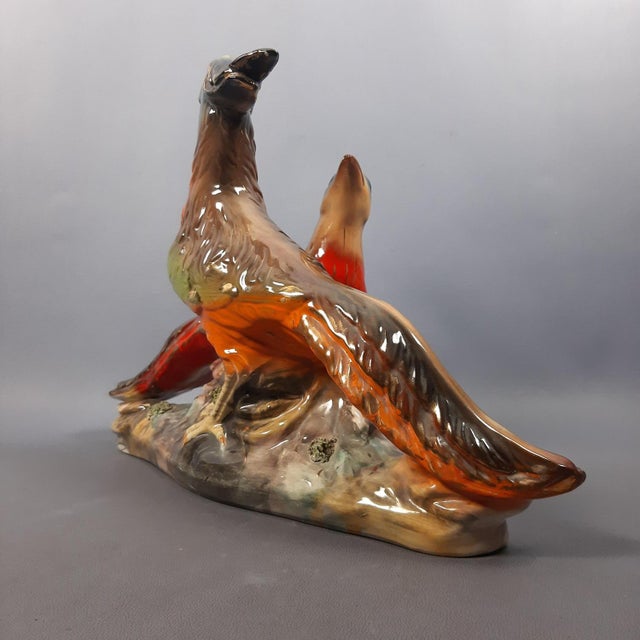 Vintage Multicolored Ceramic Pheasant Sculpture, Italy, 1960s For Sale - Image 4 of 17