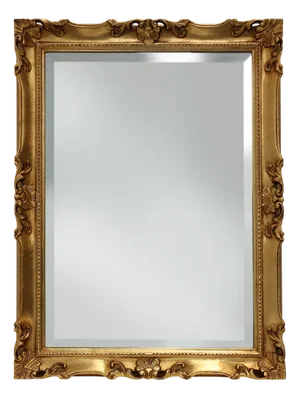 Vintage French Square Carved Wooden Gilded Mirror in Baroque Style, 1950s