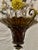 Small French Cast Brass Basket Light With Original Porcelain Flowers. For Sale - Image 9 of 13