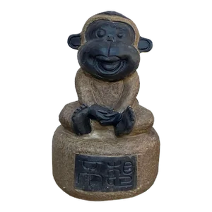 Black Gray Brown Two Colors Stone Monkey Ape Figure