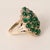 Modern Vintage 14k Gold 7.50 Carats Emerald Cabochon Cluster Cocktail Ring, Size 7.25 For Sale - Image 3 of 4