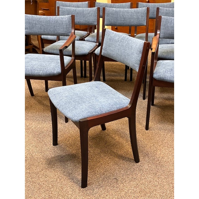 Set of Ten Danish Modern Mahogany Framed Dining Chairs by Andels-Möbel-Magasinet, Denmark c.1960 For Sale - Image 9 of 11