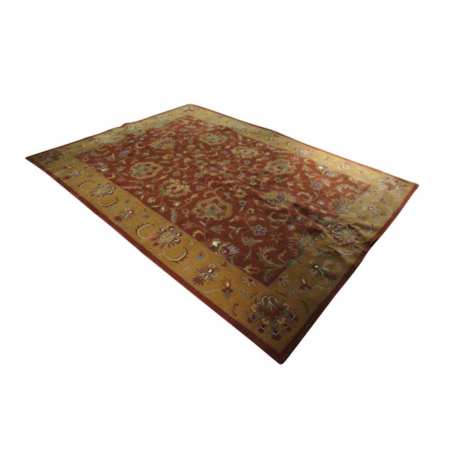 Chinoiserie Safavieh Heritage 820 Red Floral All Over Geometric Wool Area Rug 10' X 14' For Sale - Image 3 of 13