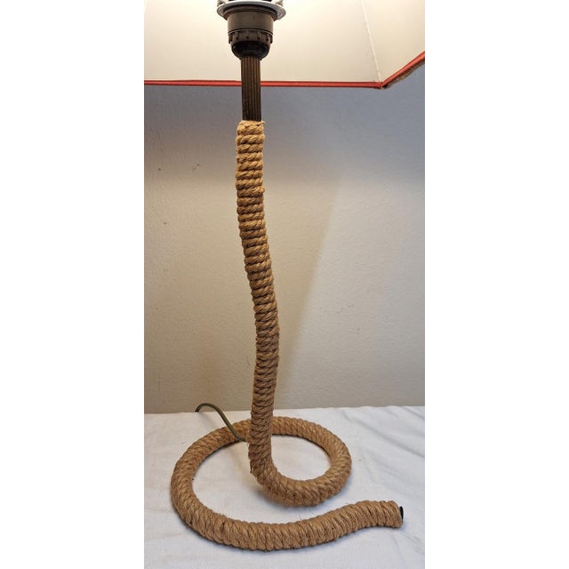 Vintage Rope Table Lamp with Handmade Raffia Shade from Lamplove, 1980s For Sale - Image 9 of 11