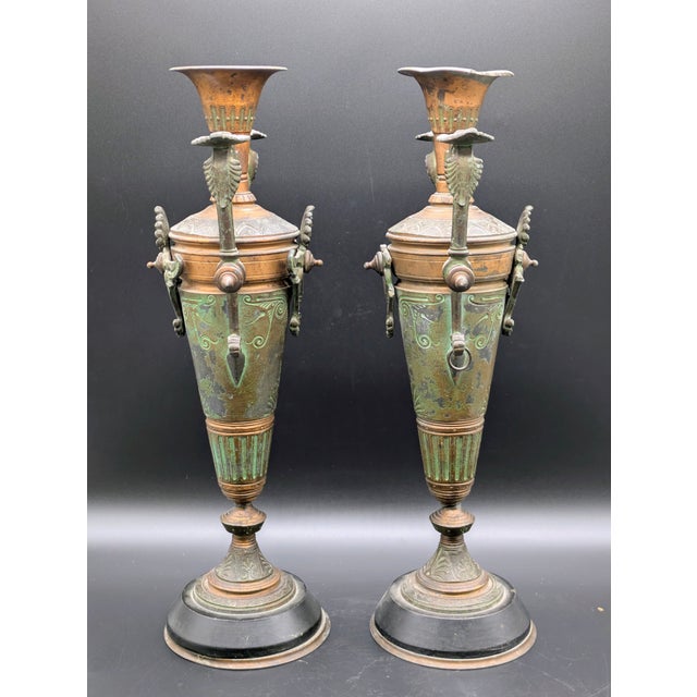 Traveling Man Treasures is selling this elaborate pair of decorative French Neoclassical Revival patinated bronze and...