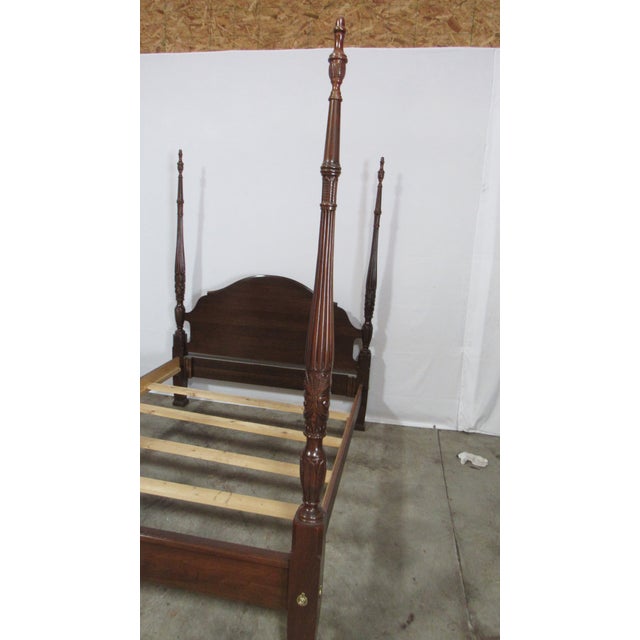 Item: Queen Bed Details: Cherry Great Designer Look/Quality Piece Poster Bed Queen Size Great Carvings Unmarked James...