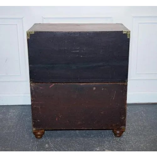 Antique Satinwood Military Campaign Chest of Drawers, 1800s For Sale - Image 13 of 18