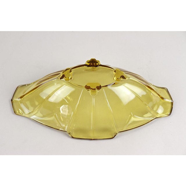 Art Deco Amber Colored Glass Jardiniere or Bowl, Austria, 1920s For Sale - Image 16 of 18