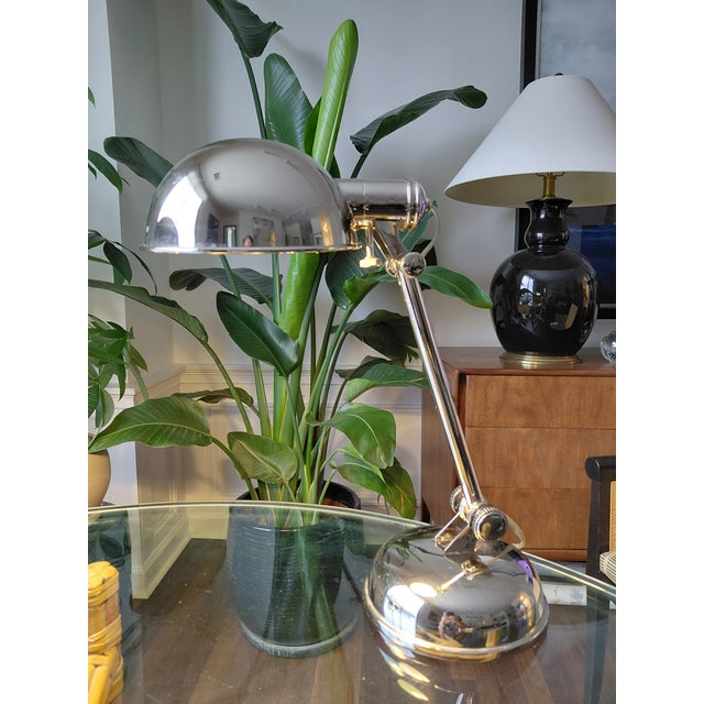 Metal Late 20th Century Ralph Lauren Home Polished Chrome Articulated Desk Lamps - a Pair For Sale - Image 7 of 10