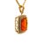 Metal Gia Certified 20.61 Carat Orange Opal 18k Gold Diamond Pendant Necklace For Sale - Image 7 of 12