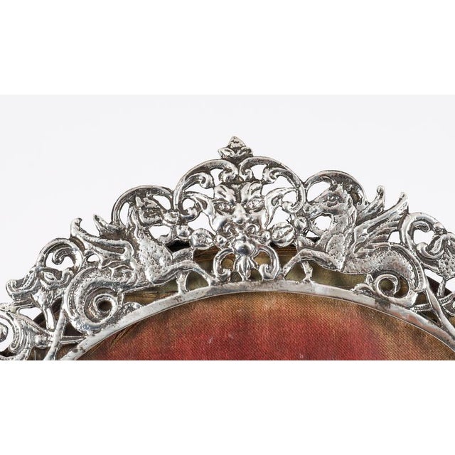 Metal Antique 19th Century Sterling Silver Photo Frame from Jacob & Co. Rosenthal For Sale - Image 7 of 14
