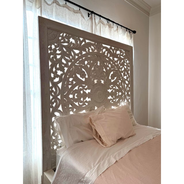 Anthropologie Hand-Carved Anthropologie Lombok Bed For Sale - Image 4 of 5