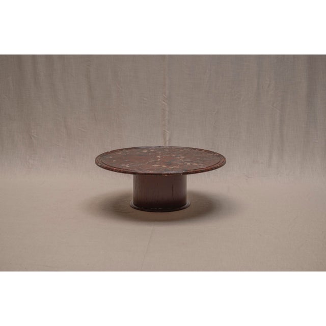 Mid-Century Modern Coffee Table with Red Marble Top and Burgundy Lacquered Base, 1970s For Sale - Image 10 of 16