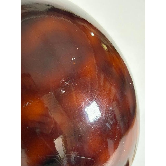 Burgundy-Colored Lamp with Brass Accents, France, 1970 For Sale - Image 11 of 16